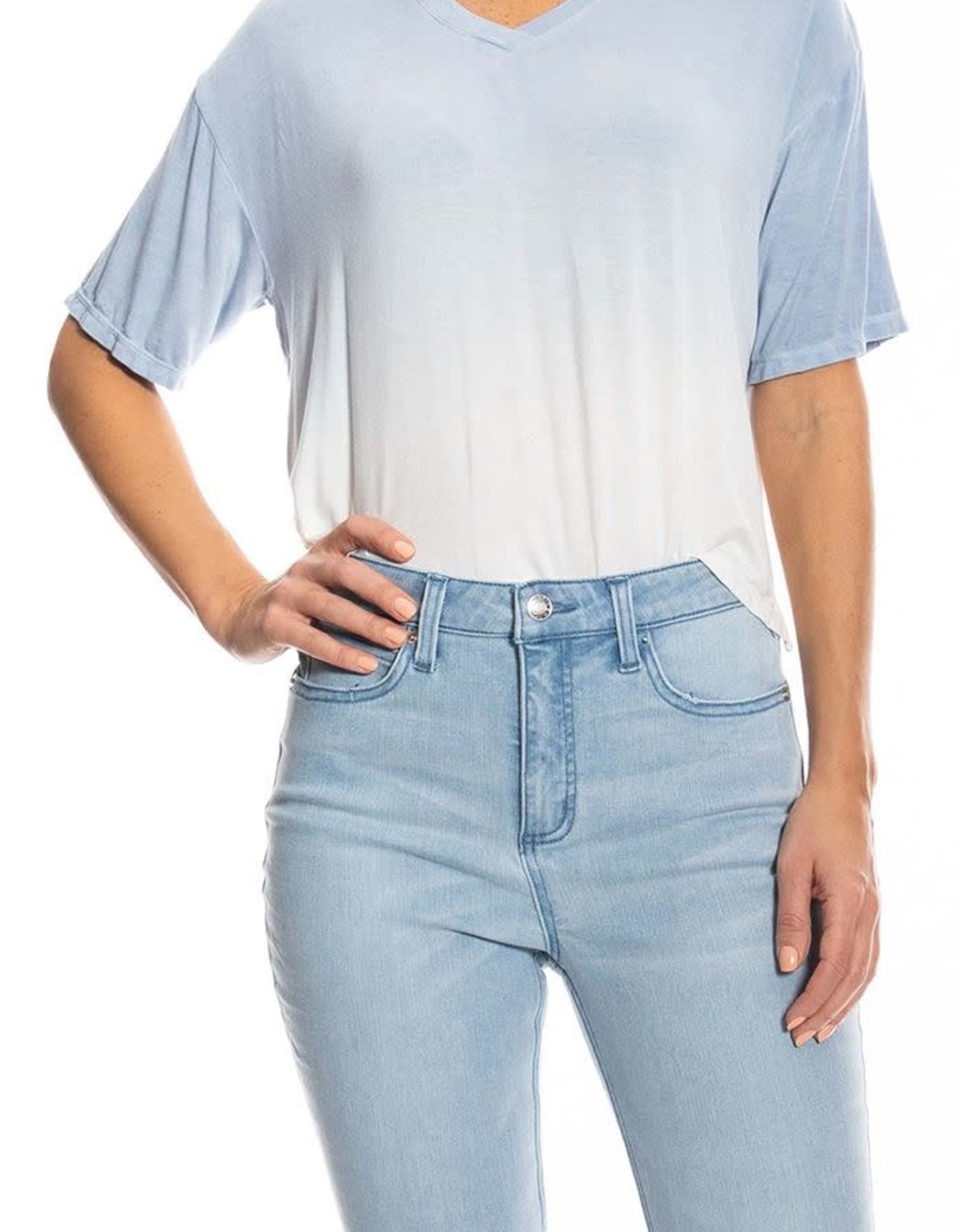 OAT NYC Oversized V-Neck Tee Baby Blue Ombre