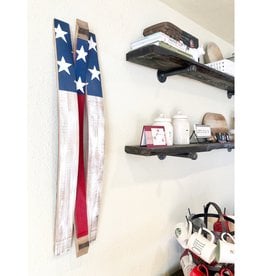 Martellas Custom Wine Barrel Art Vertical American Barrel Stave American Flag