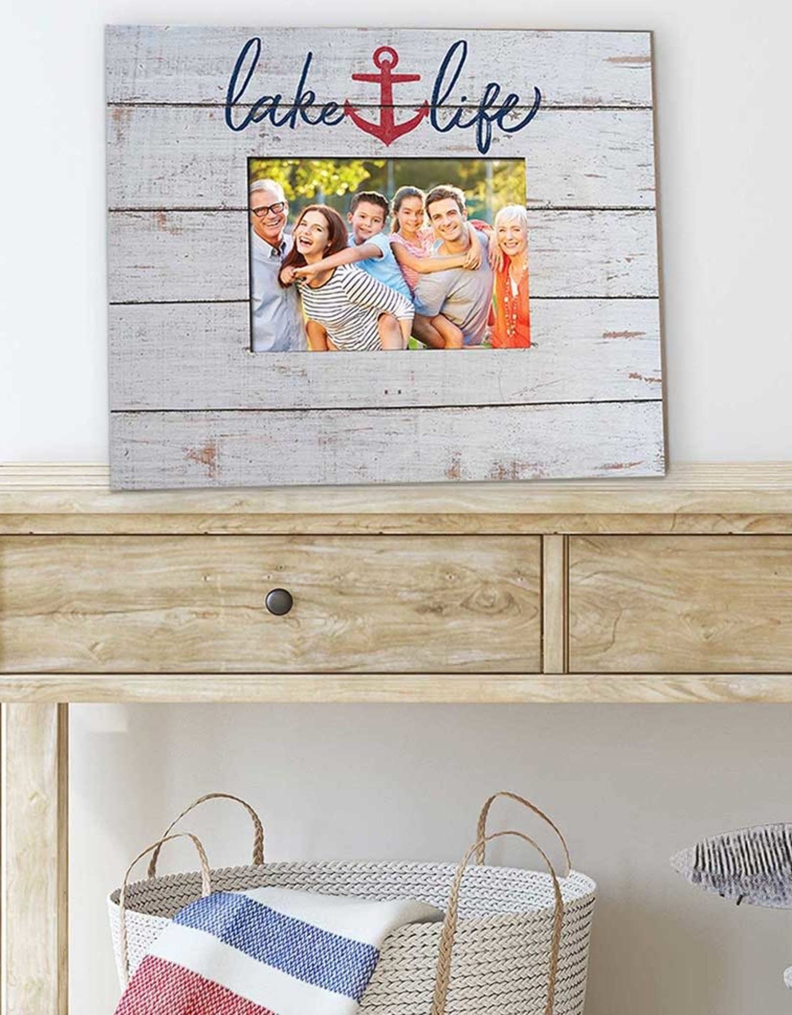 Lake Life Anchor Weathered Photo Frame