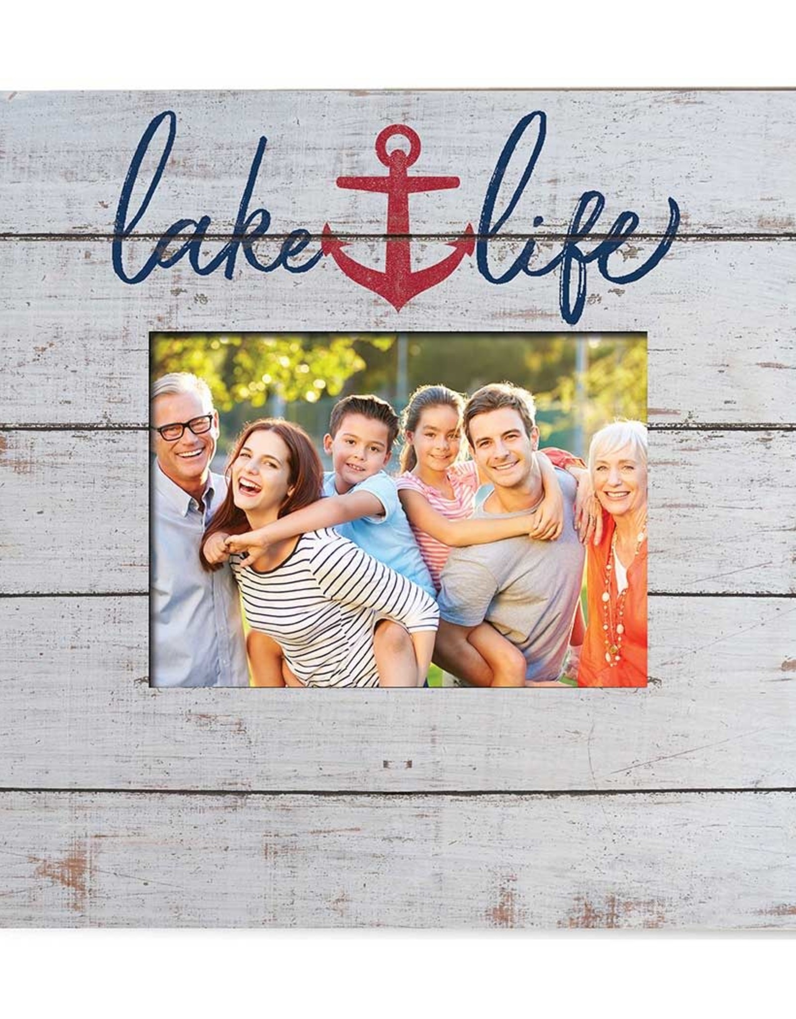 Lake Life Anchor Weathered Photo Frame