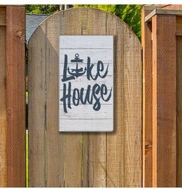 Kinderd Hearts Lake House Whitewash Indoor Outdoor Sign