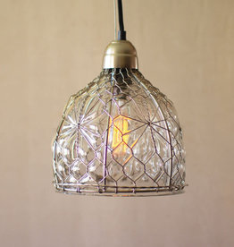 Kalalou Pendant Lamp With Brushed Silver Cap and Canopy-Free Shipping