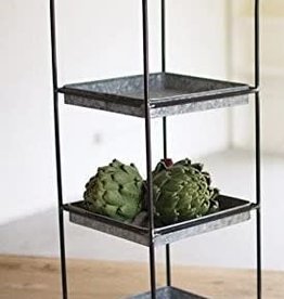 Kalalou Metal & Galvanized 3 Tier Shelf