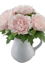 Flora Bunda Inc Pink Peony In Ceramic Pitcher 11.5" Tall