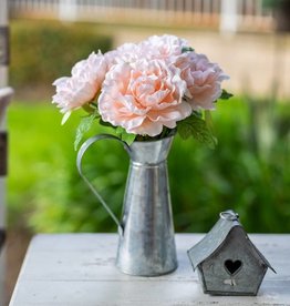 Tall Peach Peony In Tin 13" Tall