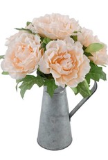 Tall Peach Peony In Tin 13" Tall