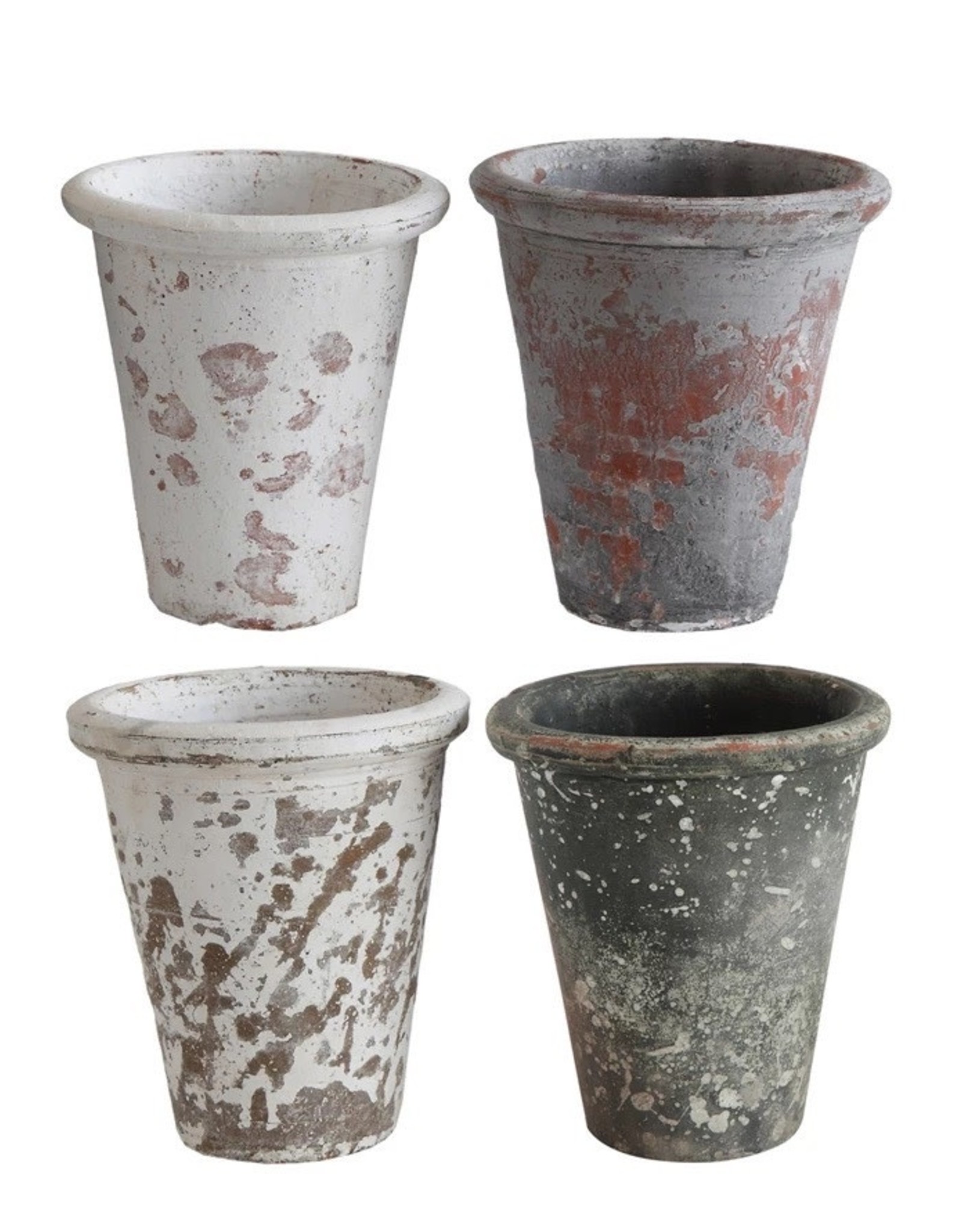 Creative Co-Op Distressed Clay 4" Planters