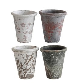 Creative Co-Op Distressed Clay 4" Planters