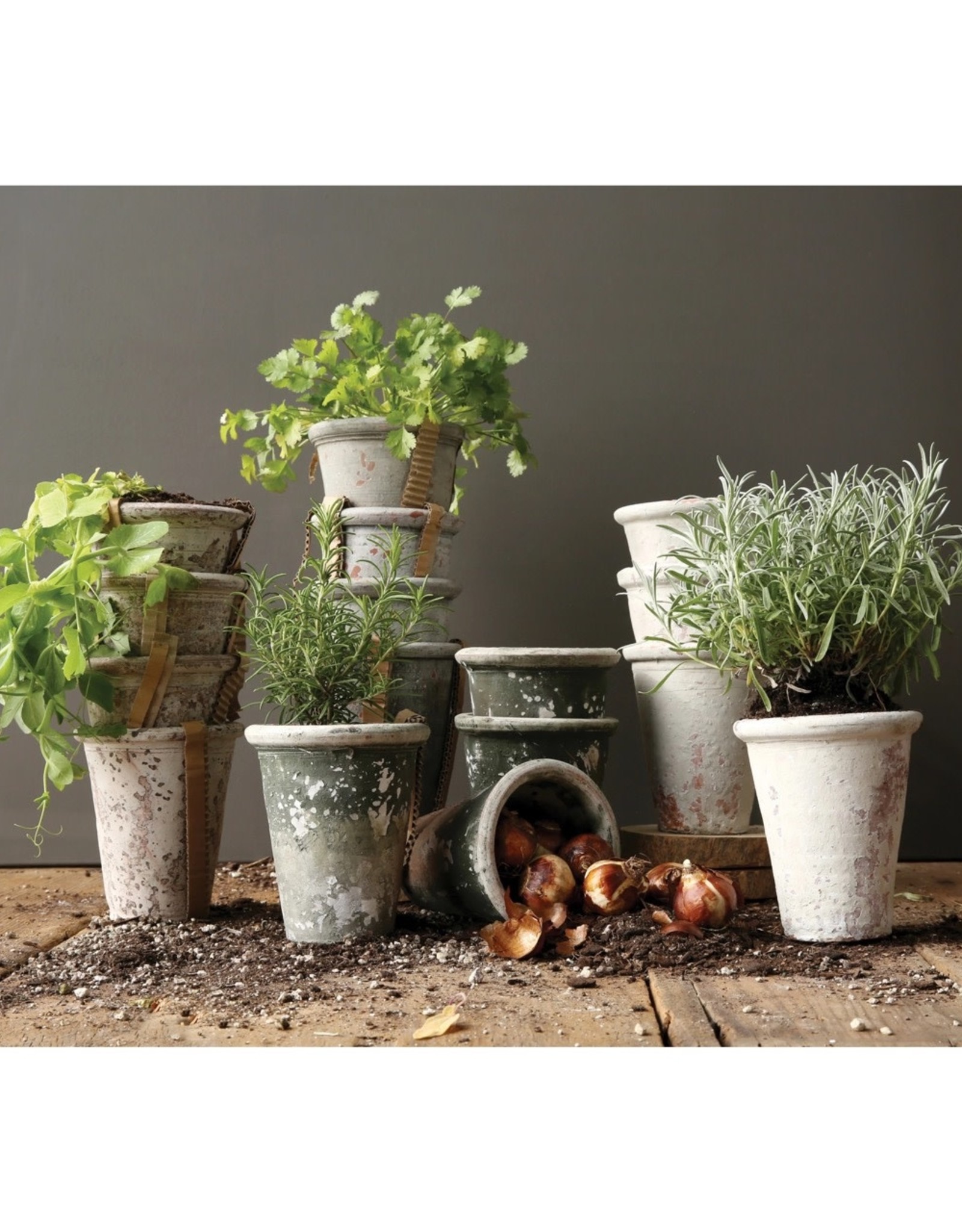 Creative Co-Op Distressed Clay 4" Planters