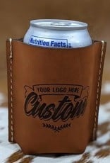 Custom Laser Engraved Leather Koozie