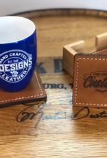 Customized Laser Engraved Leather Coaster Set