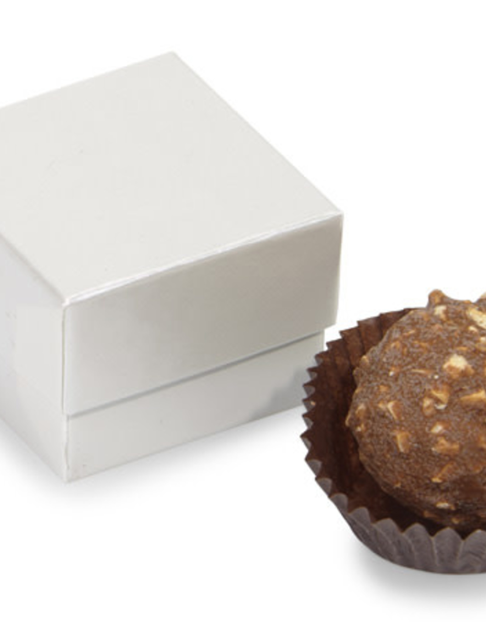 White Single Truffle Box (1.5" x 1.5" x 1.25")