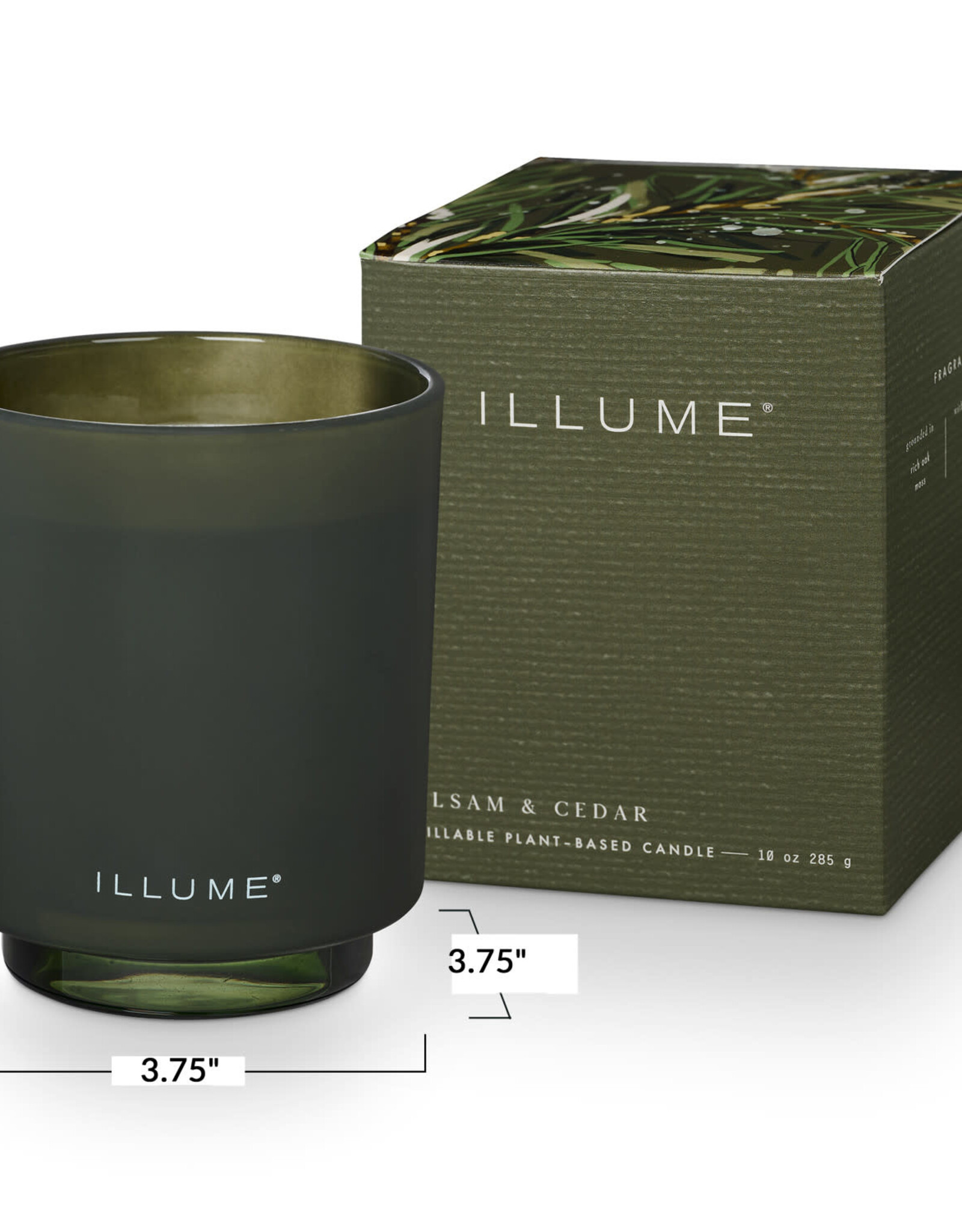 Illume Balsam & Cedar Refillable Boxed Glass Candle