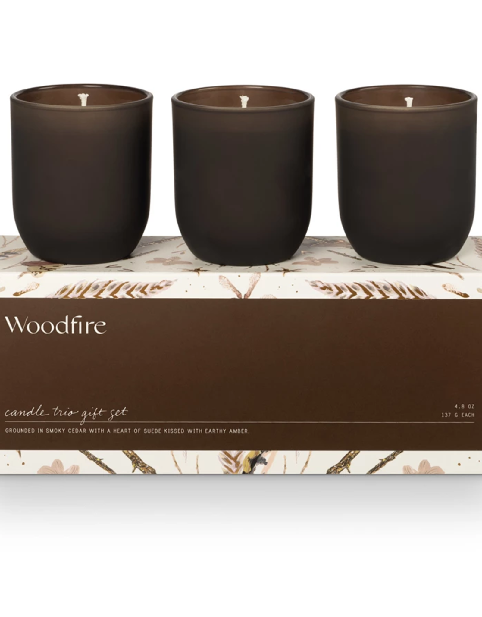 Illume Woodfire Candle Trio Gift Set