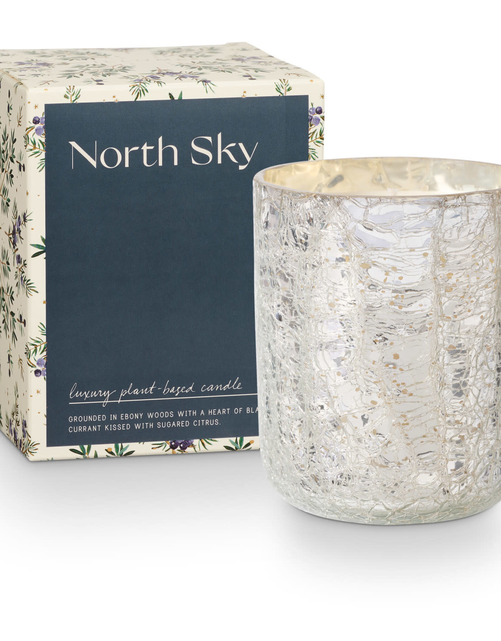 Illume North Sky Small Boxed Crackle Glass Candle