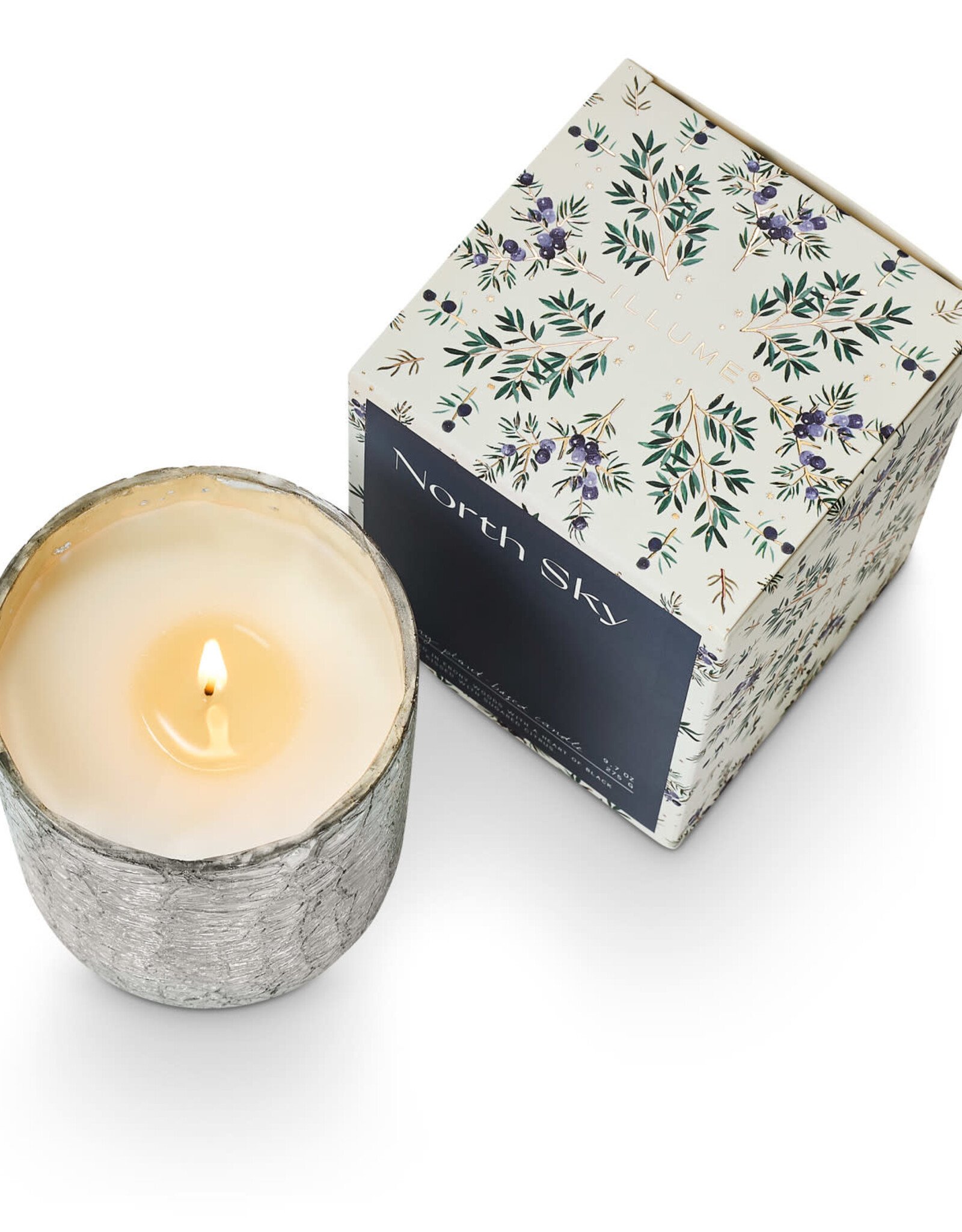 Illume North Sky Small Boxed Crackle Glass Candle