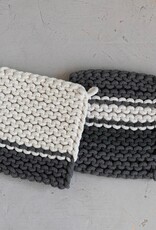 Creative Co-Op Cotton Crocheted Pot Holders 2 Styles