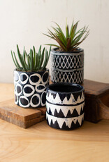 Kalalou Navy & White Ceramic Planters