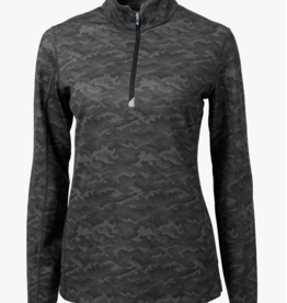 Traverse Camo Print Stretch Womens Quarter Zip