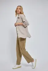 Faux Suede Button Down