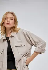 Faux Suede Button Down