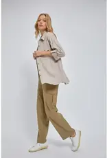 Faux Suede Button Down