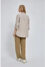 Faux Suede Button Down