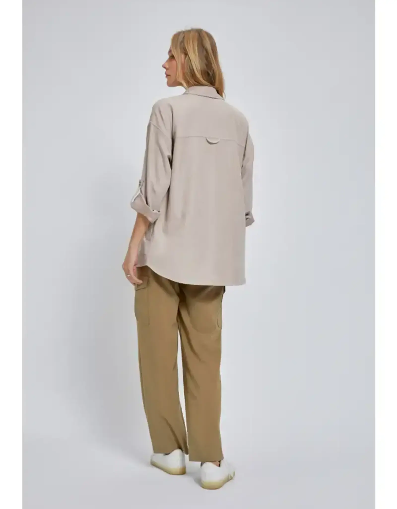 Faux Suede Button Down