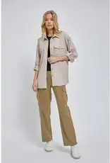 Faux Suede Button Down