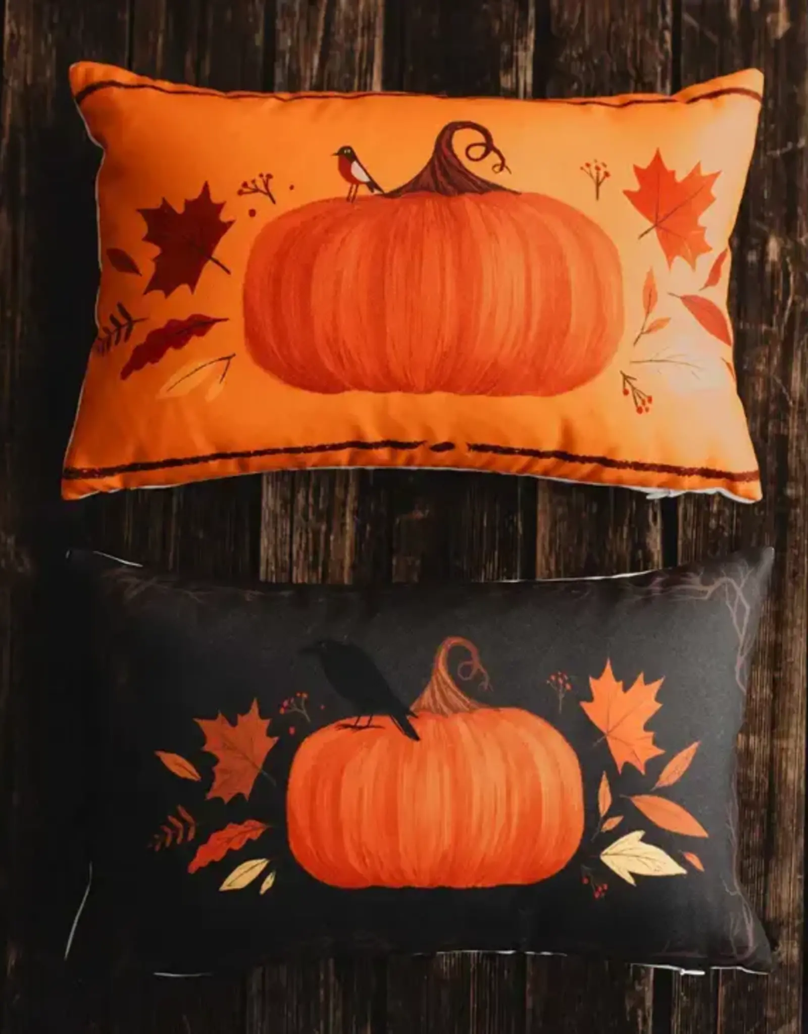 Fall Pumpkin Lumbar Pillows set of 2