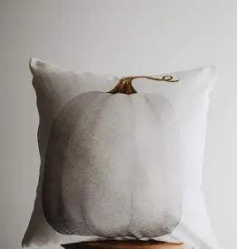 White Curly Stem Pumpkin Pillow