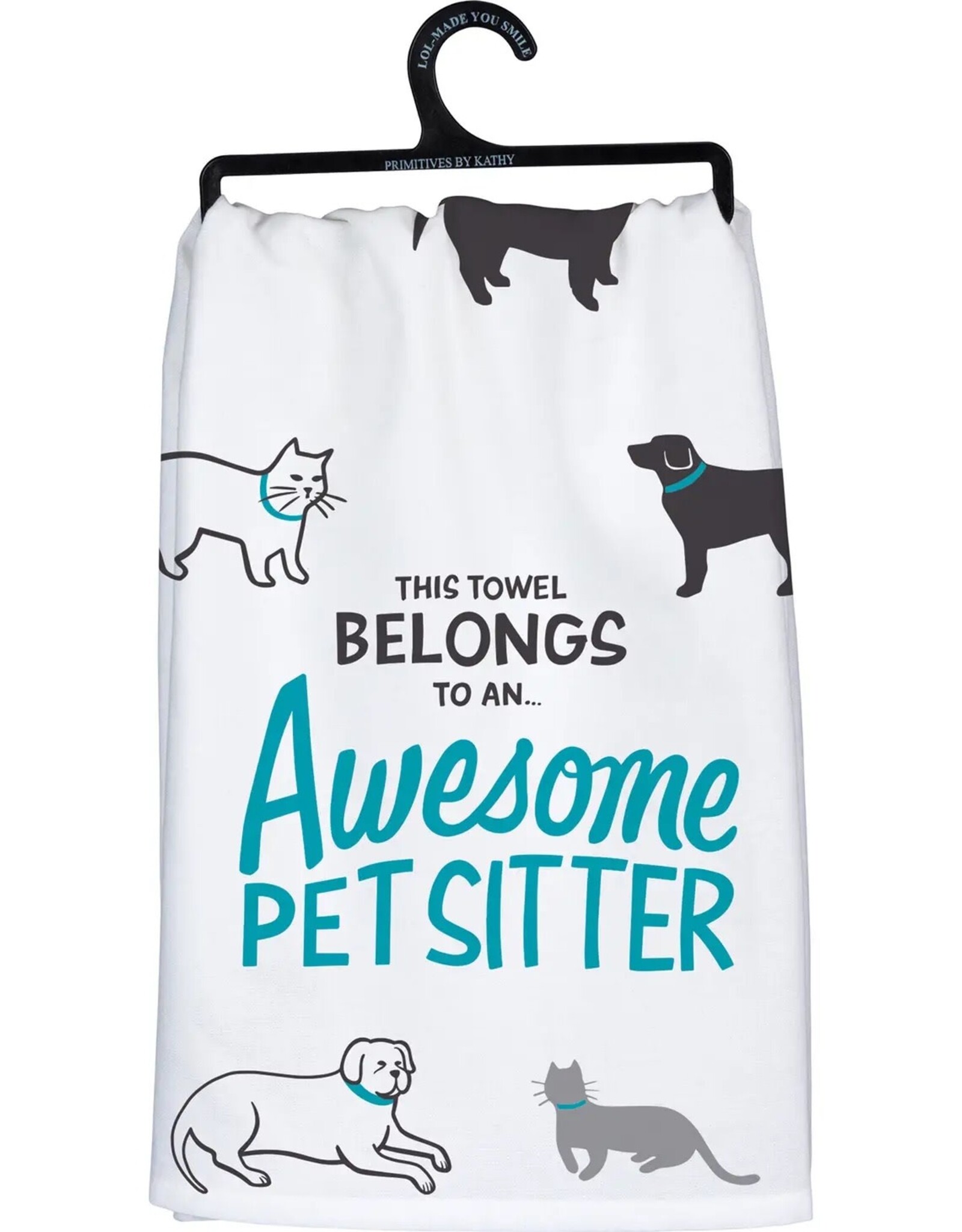 Primitives by Kathy Awesome Pet Sitter Dish Towel