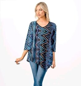 JJL Fashion Geometric Design Asymmetrical Tops