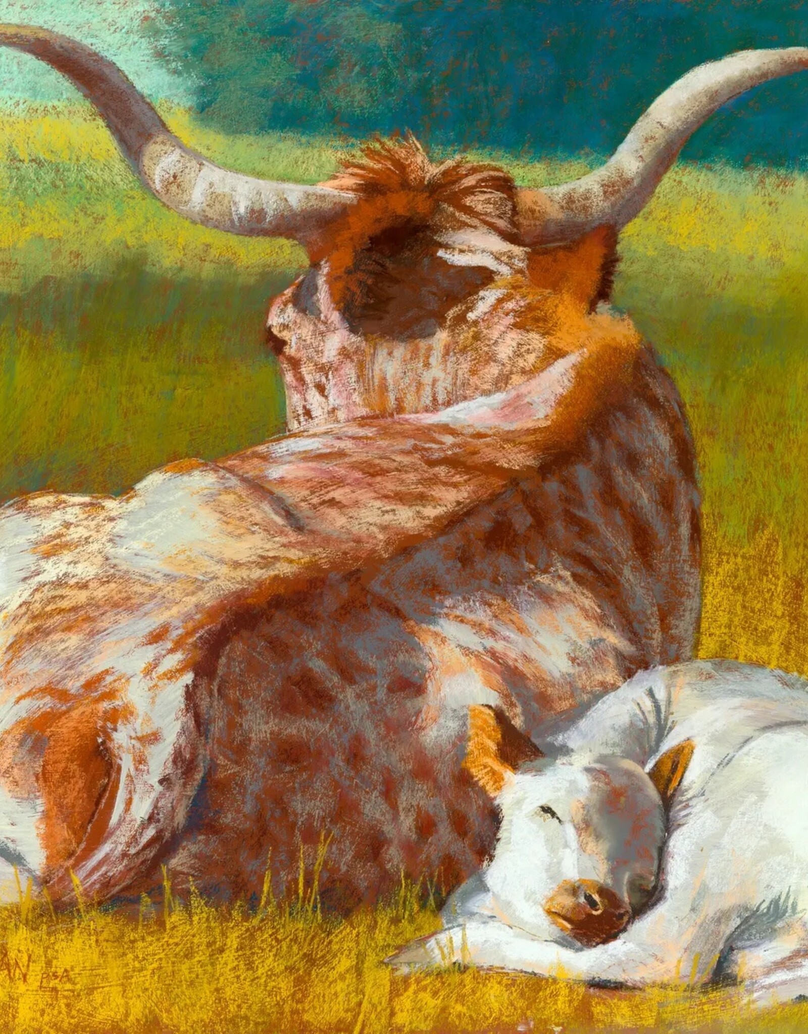 Greenbox Art Pastoral Portraits - Afternoon Nap Stretched Canvas 18" x 18"