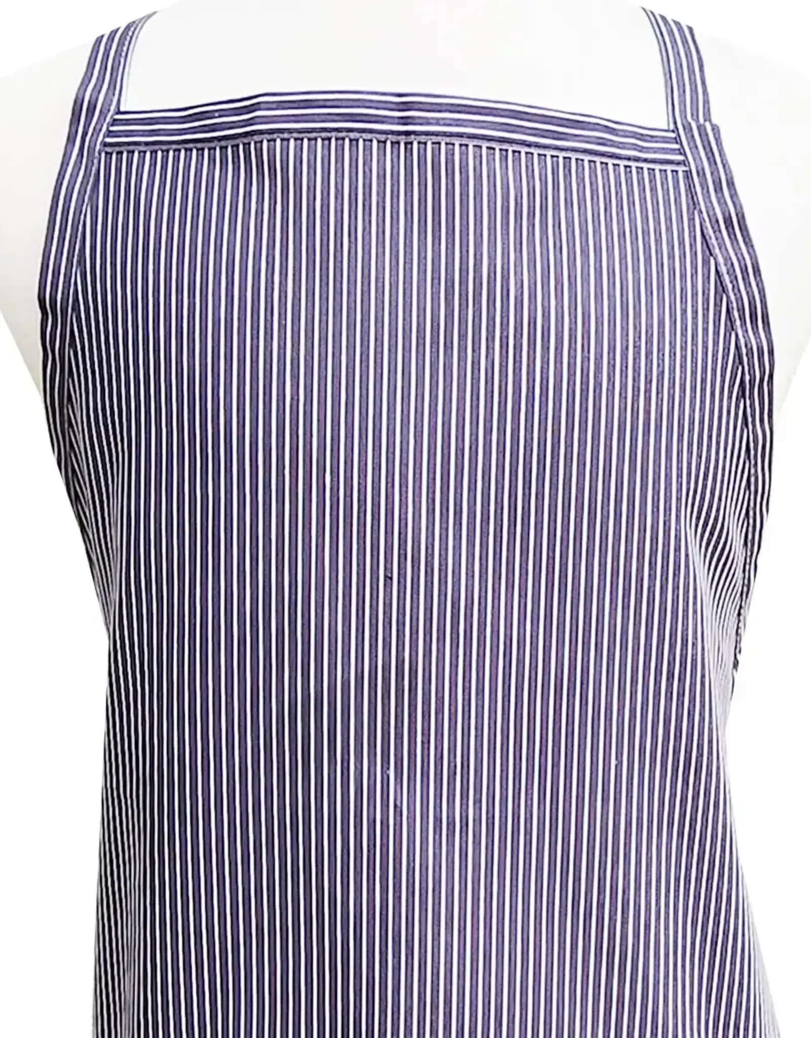 Grey Stripe Cross-Back Apron