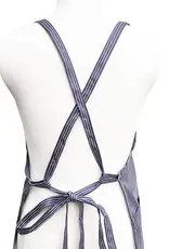 Grey Stripe Cross-Back Apron