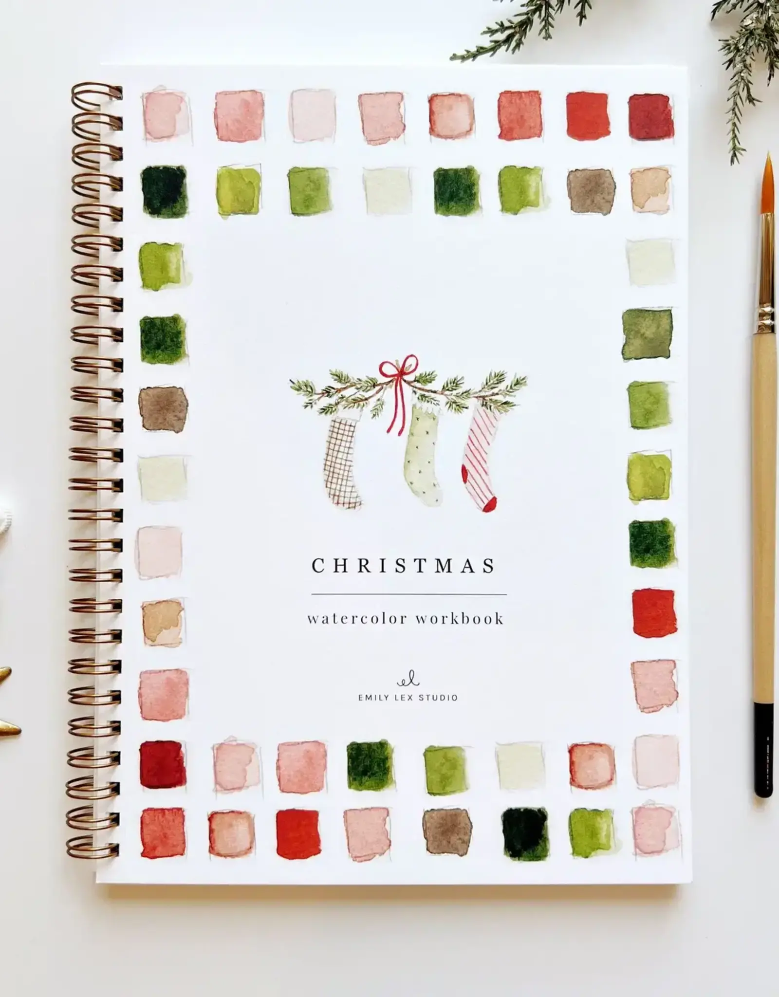 emily lex studio Christmas watercolor workbook