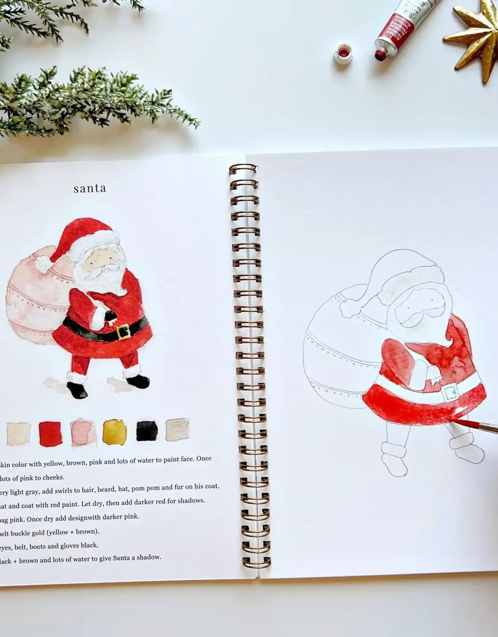 emily lex studio Christmas watercolor workbook