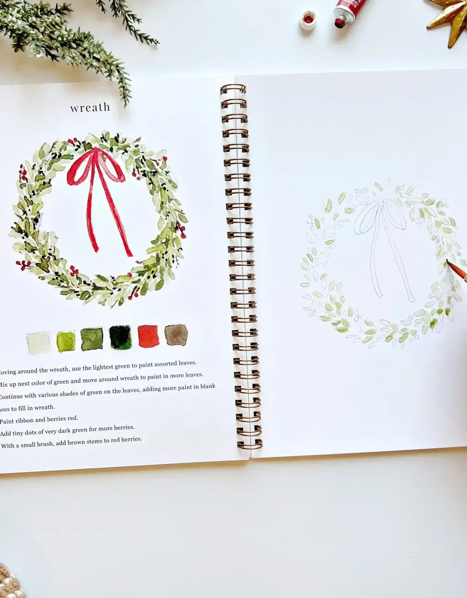 emily lex studio Christmas watercolor workbook