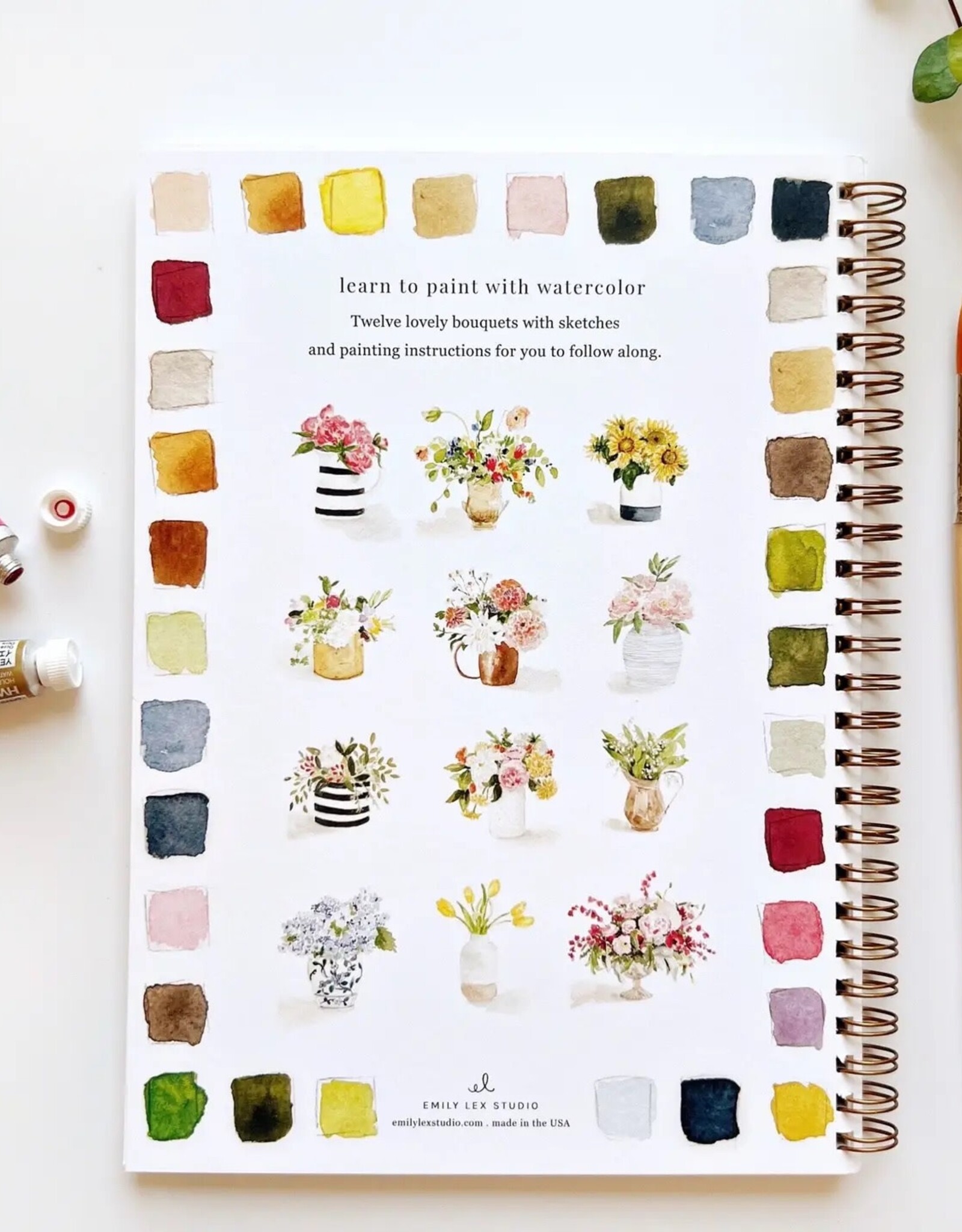 emily lex studio Bouquets watercolor workbook