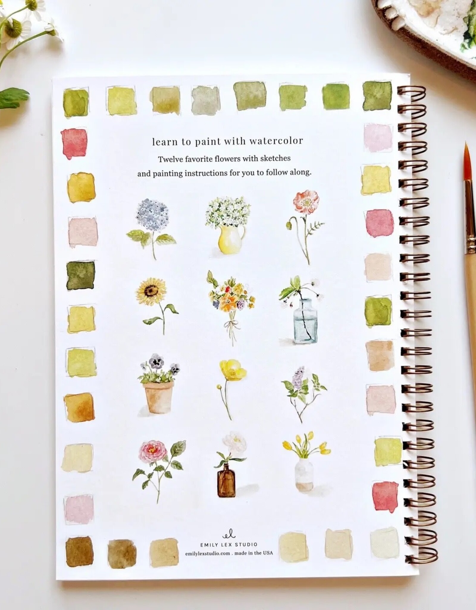 emily lex studio flowers watercolor workbook