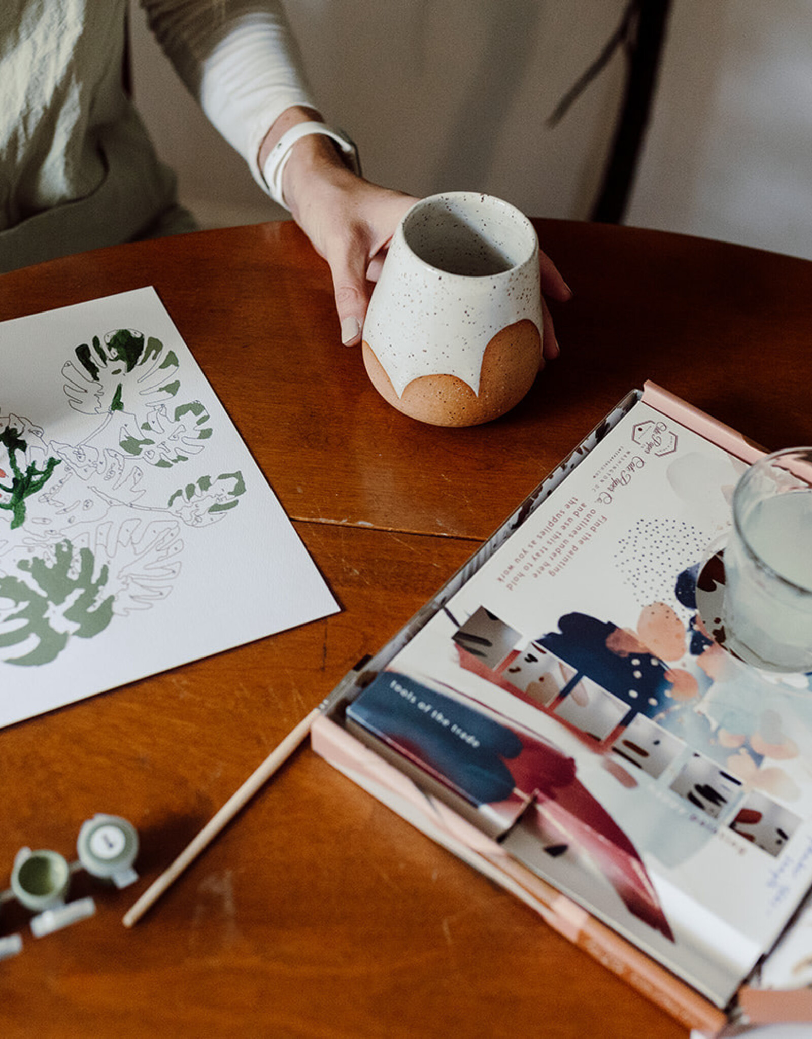 Crate & Paper Cherry Blossoms Paint-By-Numbers Kit