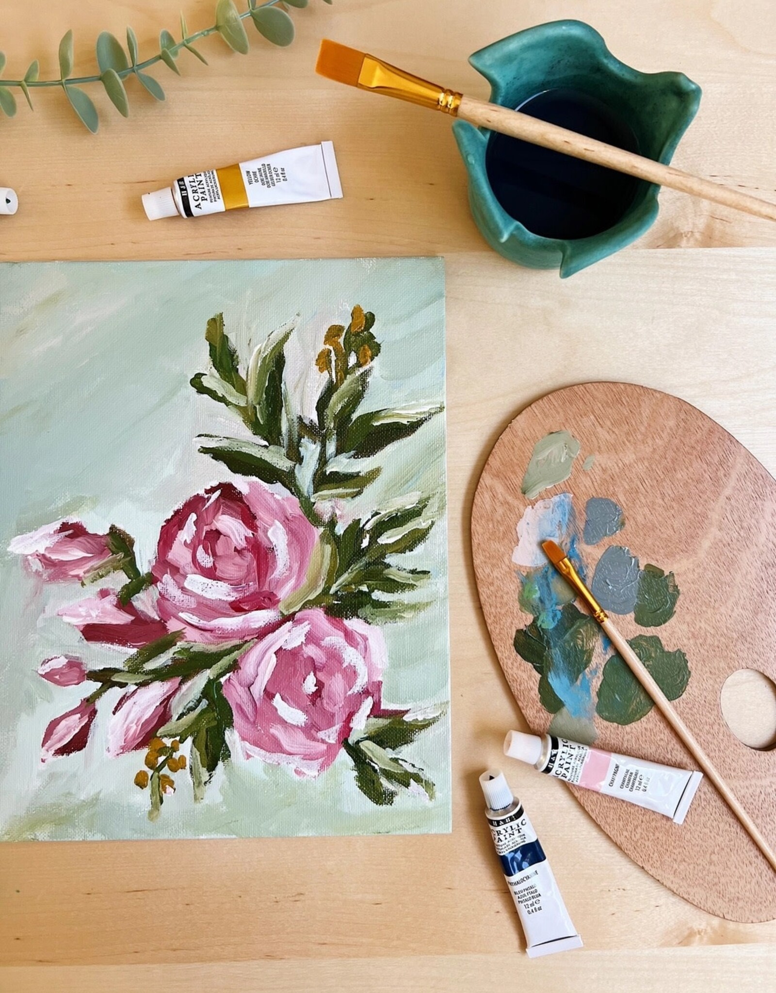 Crate & Paper Abstract Roses Painting Kit, Impressionist Painting Kit