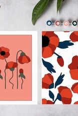 Crate & Paper Red Poppies Paint-By-Numbers Kit