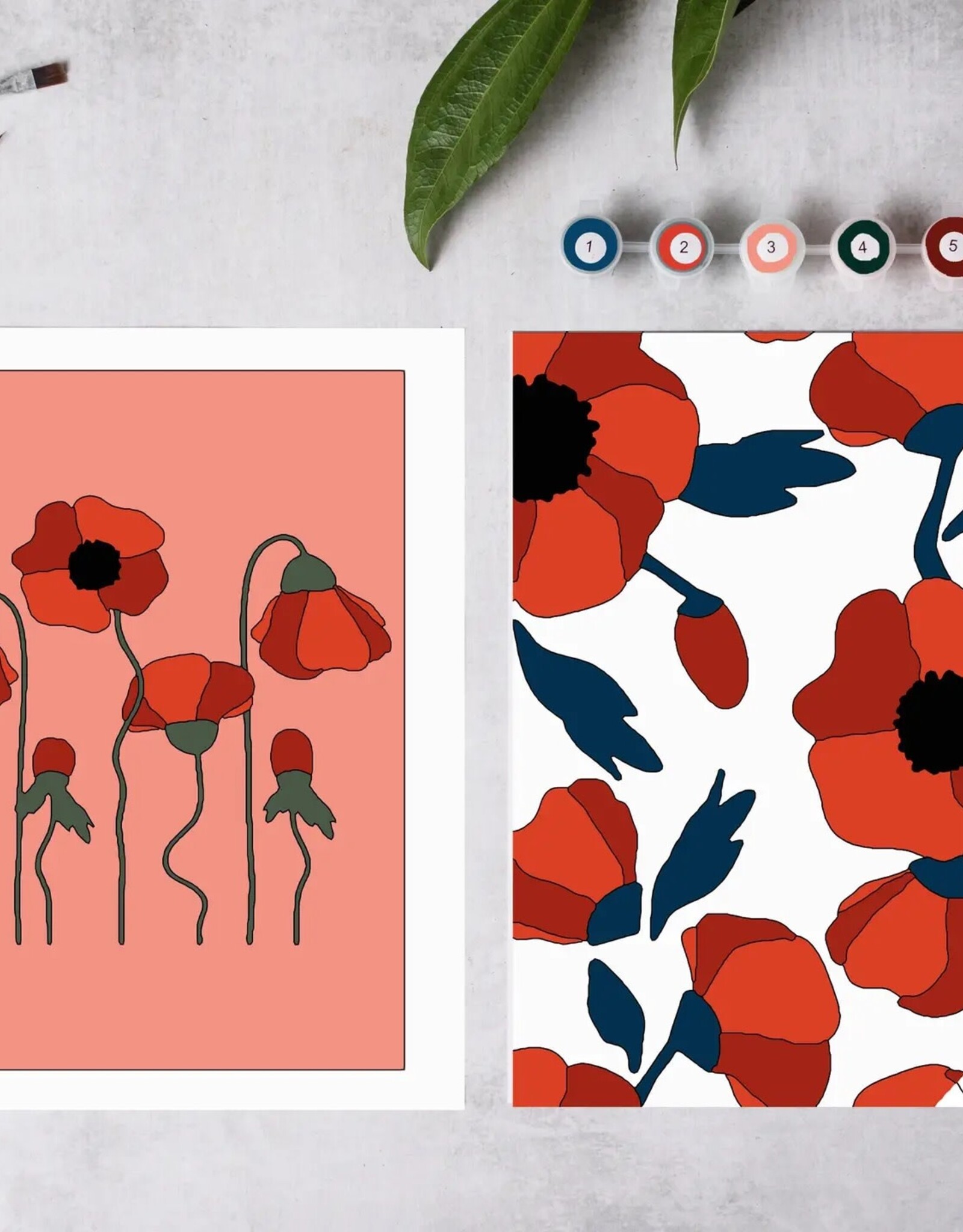 Crate & Paper Red Poppies Paint-By-Numbers Kit