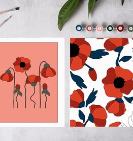 Crate & Paper Red Poppies Paint-By-Numbers Kit