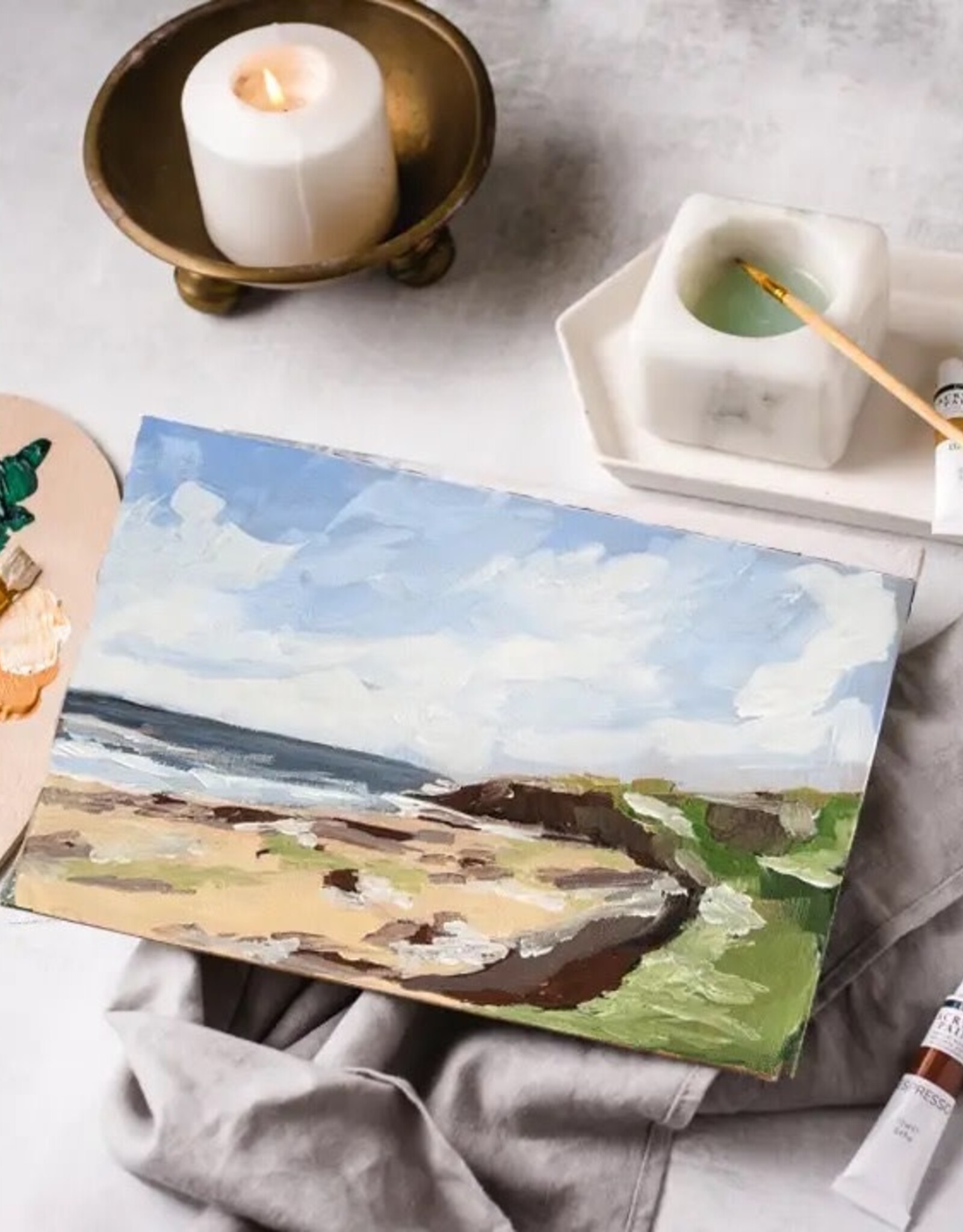 Crate & Paper Seashore Path Painting Kit, Impressionist Painting Kit