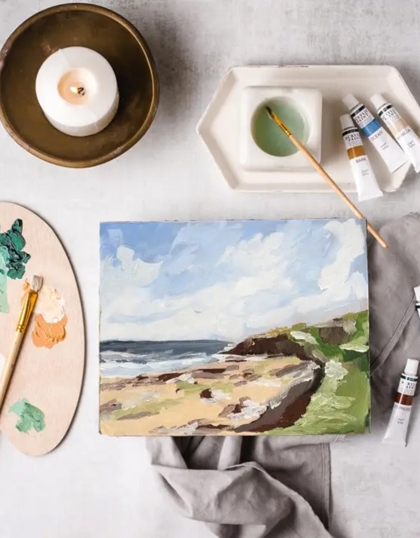 Crate & Paper Seashore Path Painting Kit, Impressionist Painting Kit