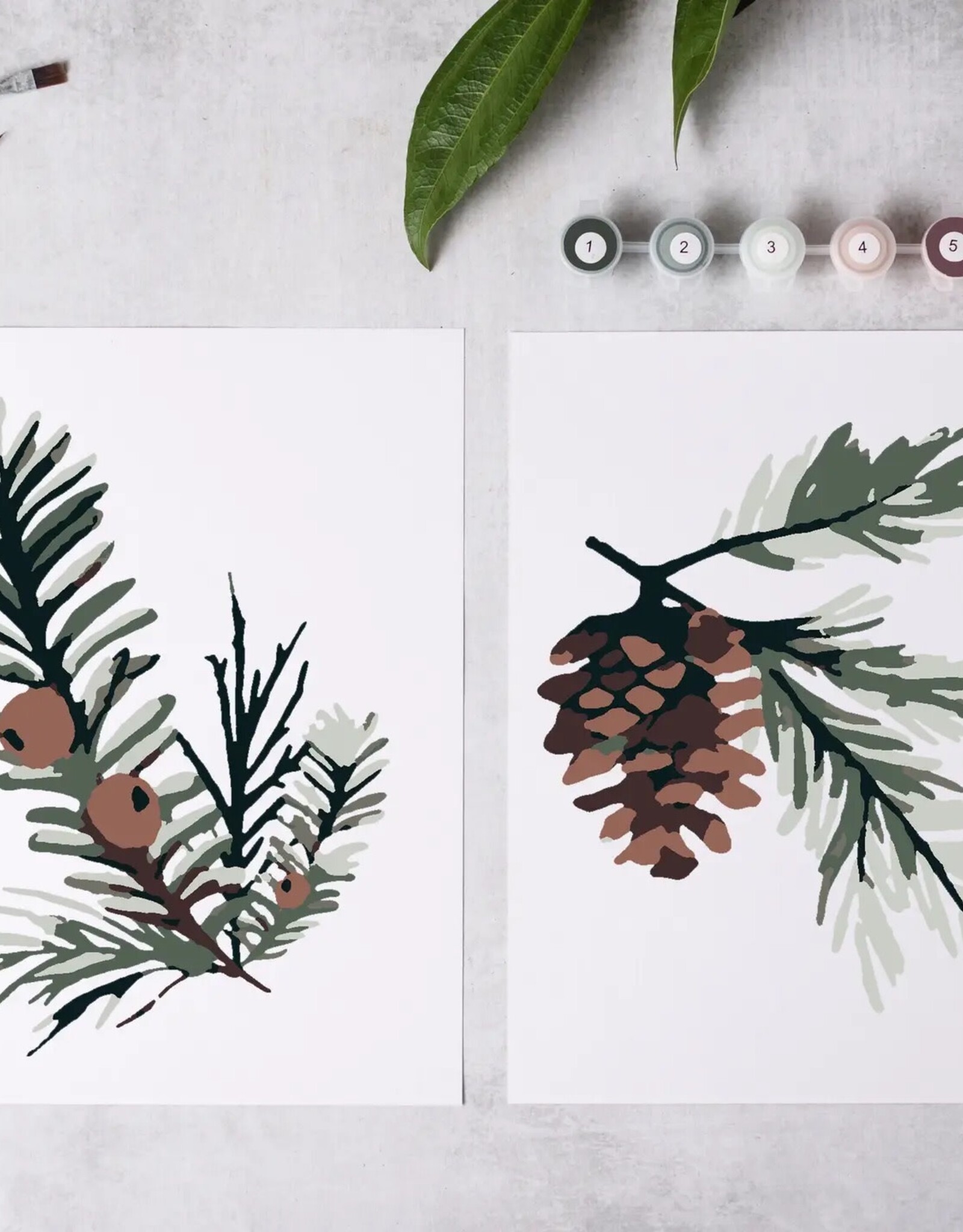 Crate & Paper Winter Greenery Paint-By-Numbers Kit