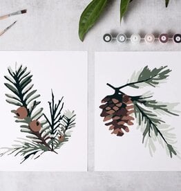 Crate & Paper Winter Greenery Paint-By-Numbers Kit